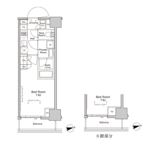 プラウドフラット門前仲町Ⅴ｜間取図