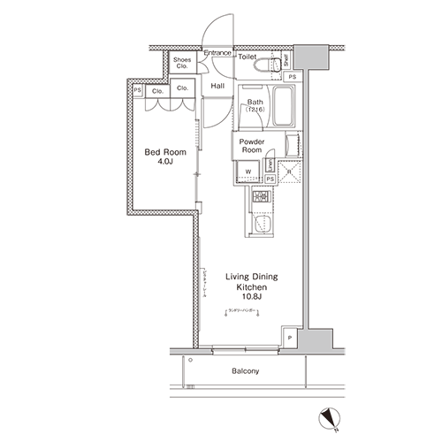 プラウドフラット渋谷富ヶ谷｜間取図