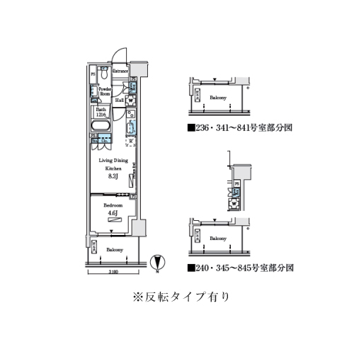 ロイヤルパークス赤羽ノース(1LDK[Gb-type]：32.55㎡)の間取り画像