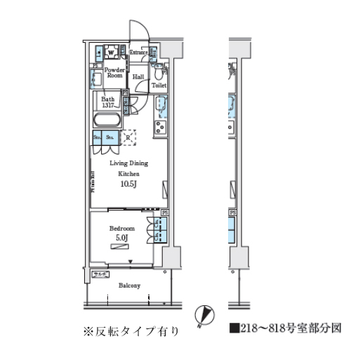 ロイヤルパークス赤羽ノース(1LDK[F-type]：40.95㎡)の間取り画像