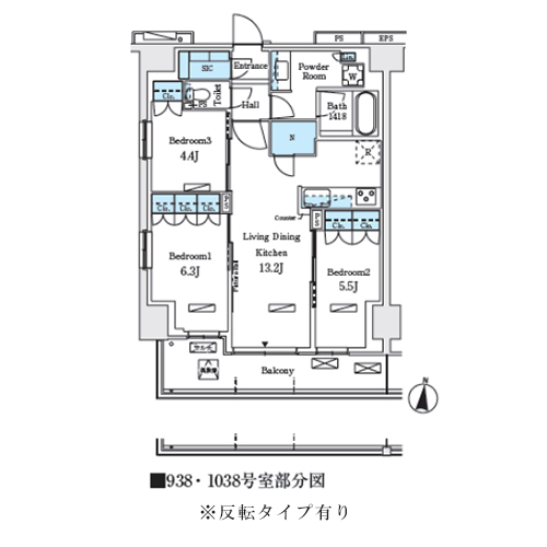 ロイヤルパークス赤羽ノース(3LDK[Ab-type]：70.00㎡)の間取り画像