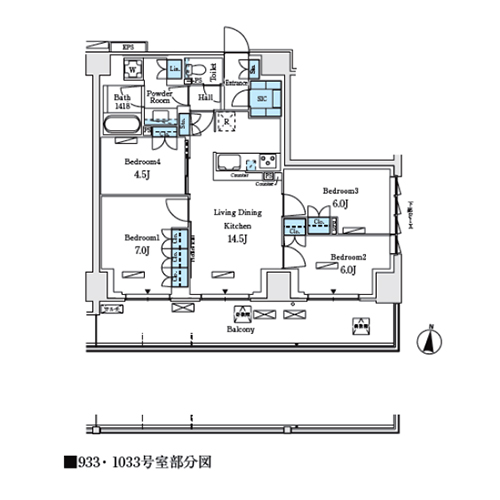 ロイヤルパークス赤羽ノース(4LDK[D-type]：83.30㎡)の間取り画像