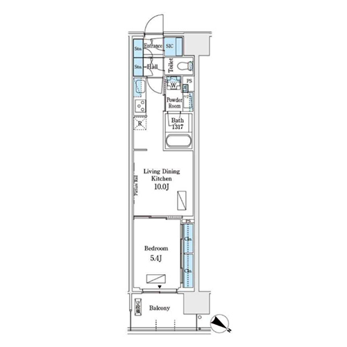 ロイヤルパークス有明(1LDK[B6-type]：39.84㎡)の間取り画像
