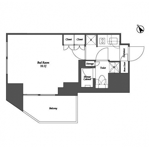 シーズンフラッツ大森西(1K[Aタイプ]：27.24㎡)の間取り画像