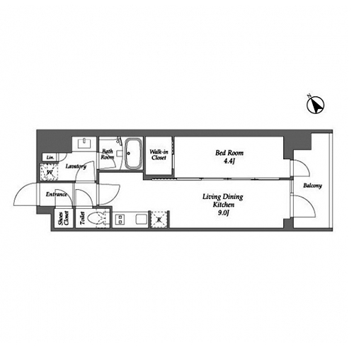 シーズンフラッツ大森西(1LDK[Kタイプ]：34.16㎡)の間取り画像
