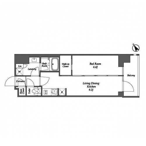 シーズンフラッツ大森西(1LDK[G1タイプ]：34.33㎡)の間取り画像