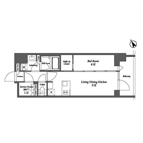 シーズンフラッツ大森西(1SLDK[Iタイプ]：36.53㎡)の間取り画像