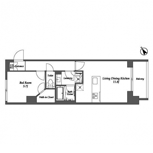 シーズンフラッツ大森西(1LDK[Jタイプ]：44.26㎡)の間取り画像