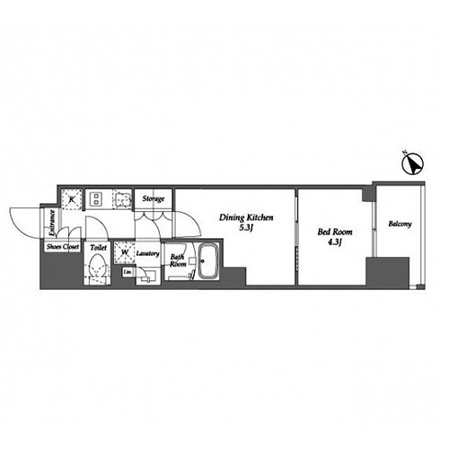 シーズンフラッツ大森西(2K[Fタイプ]：28.97㎡)の間取り画像