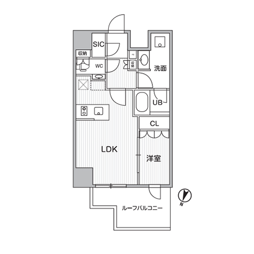 シーズンフラッツ新大塚(1LDK[M1タイプ]：35.10㎡)の間取り画像