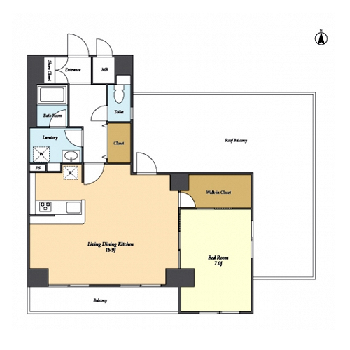 シェル中野弥生町(Iタイプ：1LDK［59.31㎡］)の間取り画像