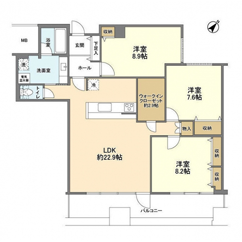 渋谷プロパティータワー(3LDK：103.17㎡)の間取り画像