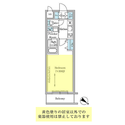 ステラテラス(1K[A2'タイプ]：31.20㎡)の間取り画像