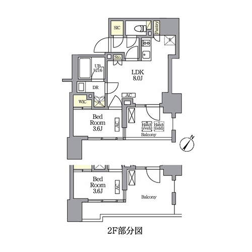 テラス神田猿楽町(1LDK[D-type]：31.22㎡)の間取り画像