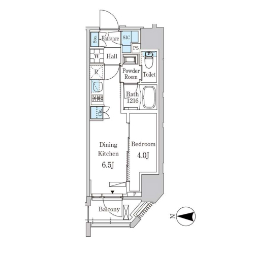 ザ・ライオンズフォーシア蒲田(1DK[Cタイプ]：27.83㎡)の間取り画像