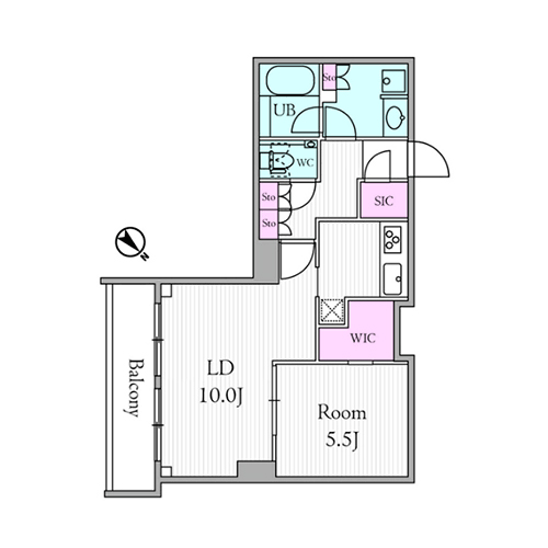 アーバンパークグラン代官山(1LDK：46.71㎡［Jタイプ］)の間取り画像
