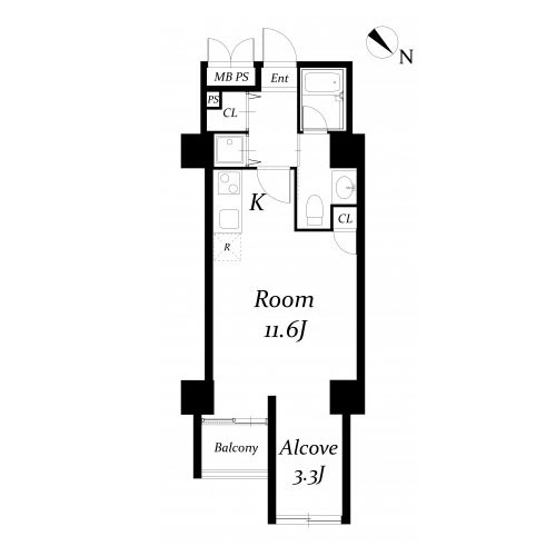 アーバンパーク代々木(1LDK-type：35.27㎡)の間取り画像