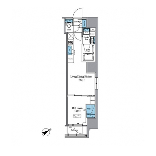 アーバネックス浅草橋フロント(1LDK[B-TYPE]：33.14㎡)の間取り画像
