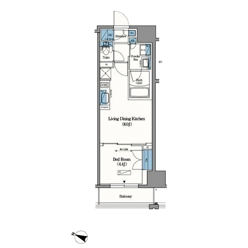 アーバネックス住吉(1LDK[Bタイプ]：31.92㎡)の間取り画像