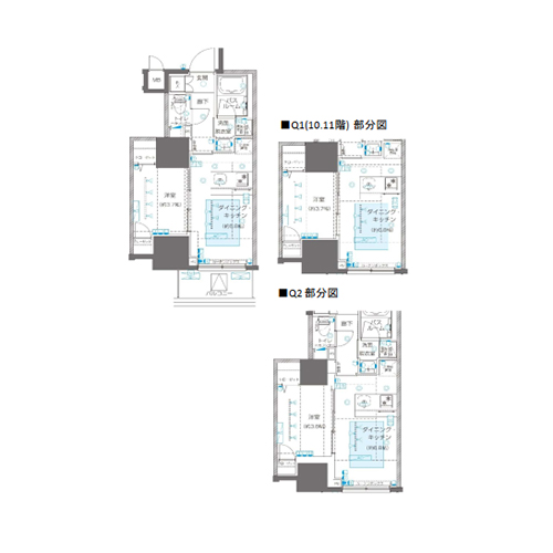 ZOOM信濃町(1DK[Qタイプ]：31.142㎡)の間取り画像