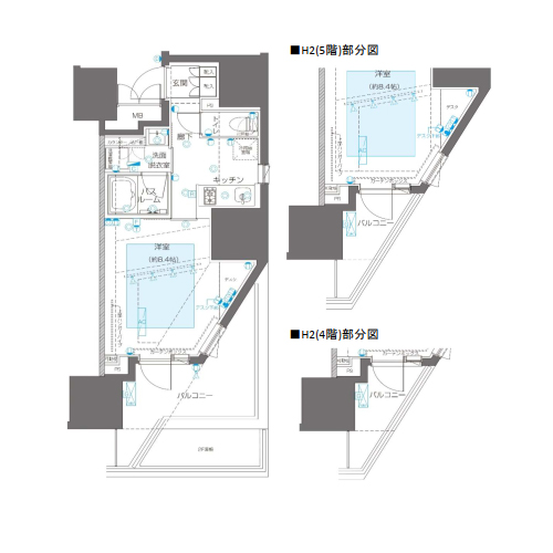ZOOM信濃町(1K[Hタイプ]：33.242㎡)の間取り画像