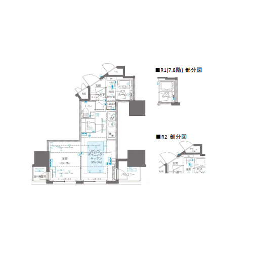 ZOOM信濃町(1LDK[Rタイプ]：31.815㎡)の間取り画像