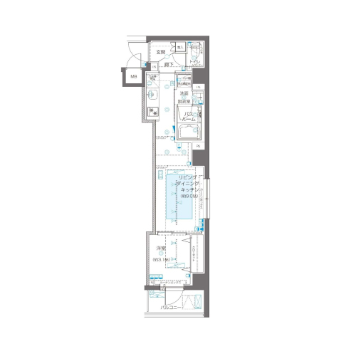 ZOOM信濃町(1LDK[Yタイプ]：31.861㎡)の間取り画像
