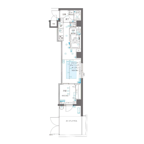 ZOOM信濃町(1LDK[Ygタイプ]：31.861㎡)の間取り画像