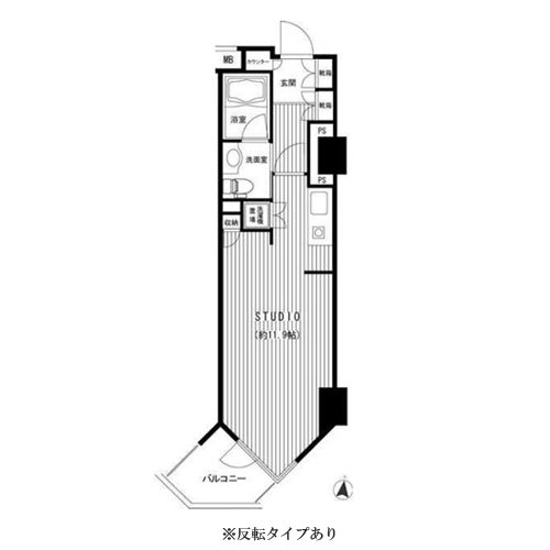 フィールＡ渋谷(618号室|1R：30.97㎡)の間取り画像