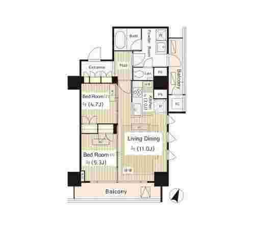 五番町マンションの間取り図