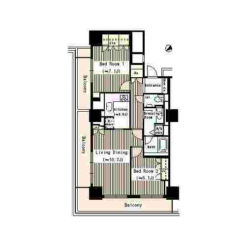 西新宿パークサイドタワーの間取り図