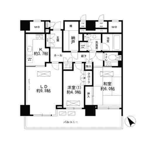 西新宿パークサイドタワーの間取り図