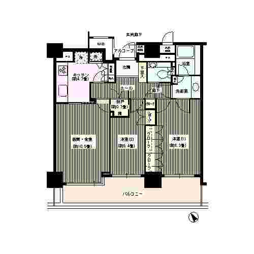 西新宿パークサイドタワーの間取り図