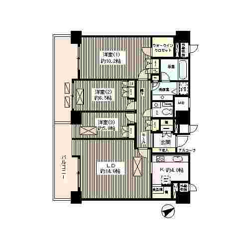 西新宿パークサイドタワーの間取り図