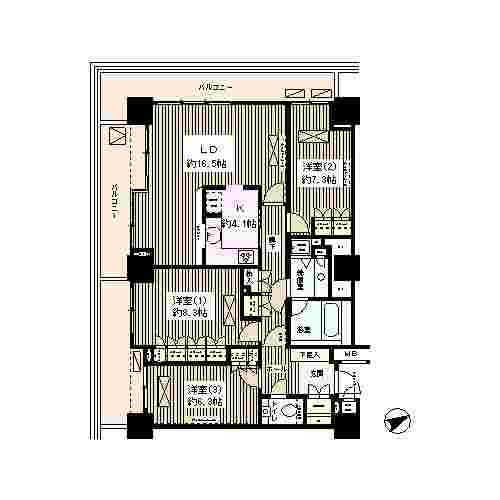 西新宿パークサイドタワーの間取り図