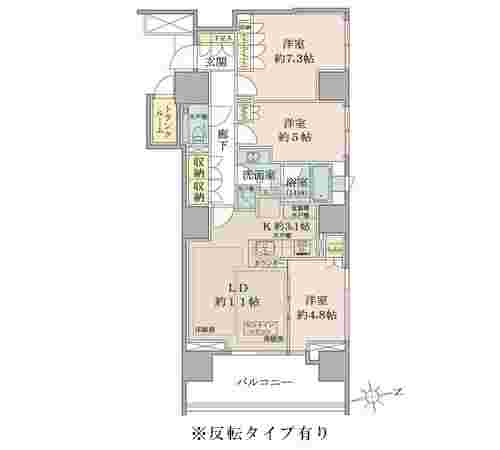 ザ・パークハウス新宿御苑の間取り図