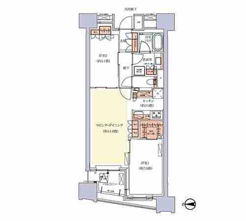 ザ・パークハウス山吹神楽坂の間取り図