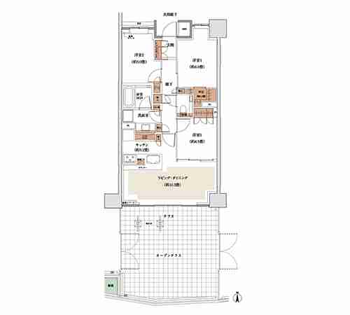 ザ・パークハウス山吹神楽坂の間取り図